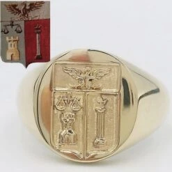 Chevalière Armoiries -Vivalatina Boutiqe chevaliere armoiries en or 3