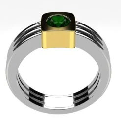 Chevalière Émeraude En Or 32 Chevalière Émeraude En Or -Vivalatina Boutiqe chevaliere emeraude ronde 1