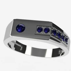 Chevalière De Luxe Pour Homme -Vivalatina Boutiqe chevaliere luxe homme saphir 10