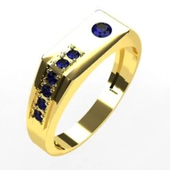 Chevalière De Luxe Pour Homme -Vivalatina Boutiqe chevaliere luxe homme saphir 2