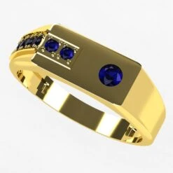 Chevalière De Luxe Pour Homme -Vivalatina Boutiqe chevaliere luxe homme saphir 3