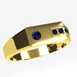 Chevalière De Luxe Pour Homme -Vivalatina Boutiqe chevaliere luxe homme saphir 4