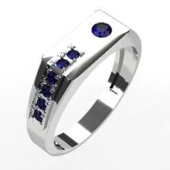 Chevalière De Luxe Pour Homme -Vivalatina Boutiqe chevaliere luxe homme saphir 7