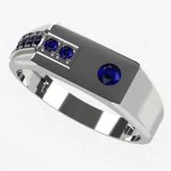 Chevalière De Luxe Pour Homme -Vivalatina Boutiqe chevaliere luxe homme saphir 8