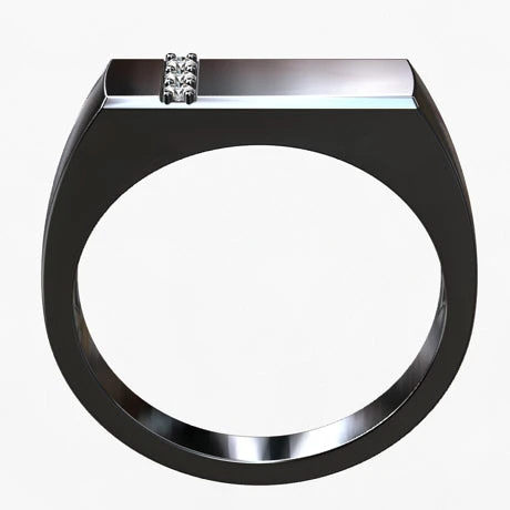 Chevalière Or Noir Rectangulaire Pour Homme 6 Chevalière Or Noir Rectangulaire Pour Homme – Image 4