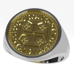 Bague Pièce De Monnaie En Or -Vivalatina Boutiqe chevaliere piece monnaie or blanc portugal Copy