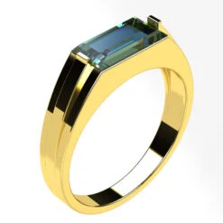 Chevalière Pierre De Topaze Bleue -Vivalatina Boutiqe chevaliere pierre topaze bleue or jaune 18 carats