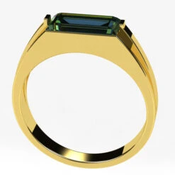 Chevalière Pierre De Topaze Bleue -Vivalatina Boutiqe chevaliere pierre topaze bleue or jaune 18 carats 3