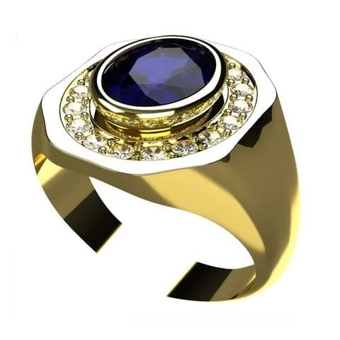 Chevalière Gros Saphir Bleu Oval 6 Chevalière Gros Saphir Bleu Oval – Image 4