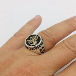 Bague Des Templiers 25 Bague Des Templiers -Vivalatina Boutiqe chevaliere templier or et argent 4