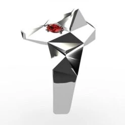 Chevalière Tête De Loup -Vivalatina Boutiqe chevaliere tete de loup or blanc 18 carats rubis 5 Copy