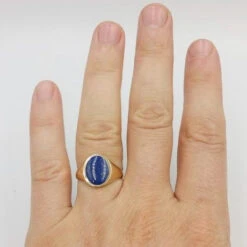 Chevalière Lapis Lazuli Pour Homme -Vivalatina Boutiqe chevalierelapislazuliorjaune18carats 1