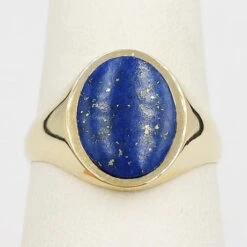 Chevalière Lapis Lazuli Pour Homme -Vivalatina Boutiqe chevalierelapislazuliorjaune18carats 4