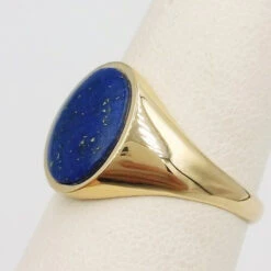 Chevalière Lapis Lazuli Pour Homme -Vivalatina Boutiqe chevalierelapislazuliorjaune18carats 5