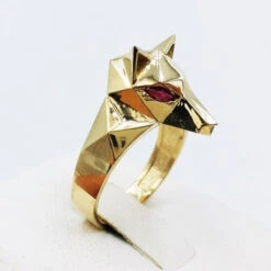 Chevalière Tête De Loup -Vivalatina Boutiqe chevalieretetedelouporjaunerubis 9