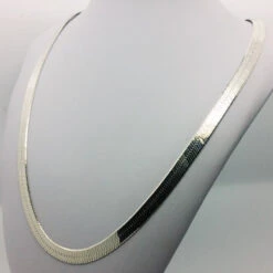 Collier à Maille Plate En Argent 15 Collier à Maille Plate En Argent -Vivalatina Boutiqe collier argent maille plate 11 Copy