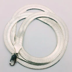 Collier à Maille Plate En Argent 16 Collier à Maille Plate En Argent -Vivalatina Boutiqe collier argent maille plate 12 Copy