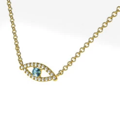 Collier Mauvais Oeil -Vivalatina Boutiqe colliermauvaisoeilorjaune18carats 3