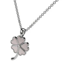 Collier Trèfle En Nacre Naturelle -Vivalatina Boutiqe colliertreflenacreorblanc18carats 2