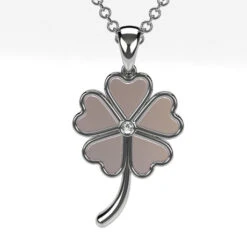 Collier Trèfle En Nacre Naturelle -Vivalatina Boutiqe colliertreflenacreorblanc18carats 3