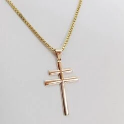 Pendentif Croix De Lorraine En Or 28 Pendentif Croix De Lorraine En Or -Vivalatina Boutiqe croix de lorraine or jaune 3