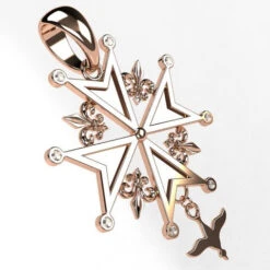 Croix Huguenote En Or 29 Croix Huguenote En Or -Vivalatina Boutiqe croix huguenote or rose 18 carats 3 Copy