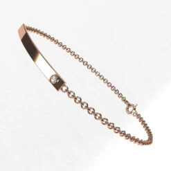 Gourmette Pour Femme Avec Diamant -Vivalatina Boutiqe gourmettediamantorrose18carats 3