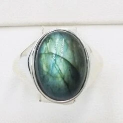 Bague Labradorite Pour Homme En Argent