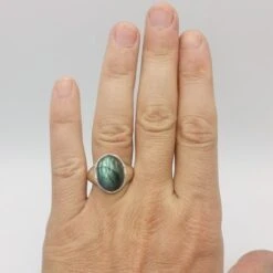 Bague Labradorite Pour Homme En Argent -Vivalatina Boutiqe grosse bague labradorite veritable argent pour homme 3
