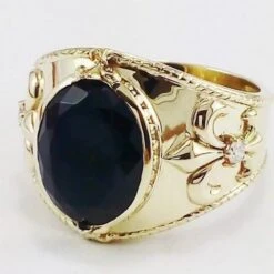 Grosse Chevalière Pour Homme Or & Diamants -Vivalatina Boutiqe grosse chevaliere onyx or jaune homme 2