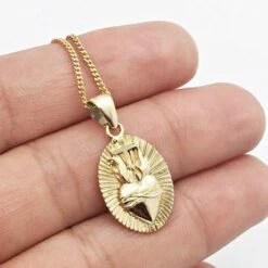 Médaille Du Sacré Coeur De Jésus -Vivalatina Boutiqe medaillesacrecoeurjesusorjaune18