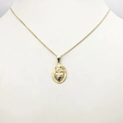 Médaille Du Sacré Coeur De Jésus -Vivalatina Boutiqe medaillesacrecoeurjesusorjaune18ca