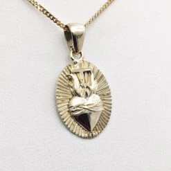 Médaille Du Sacré Coeur De Jésus -Vivalatina Boutiqe medaillesacrecoeurjesusorjaune18carats
