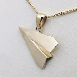 Pendentif Avion En Or -Vivalatina Boutiqe pendentif avion papier or 1
