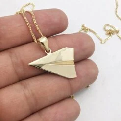 Pendentif Avion En Or -Vivalatina Boutiqe pendentif avion papier or 7