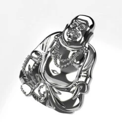 Pendentif Bouddha En Or -Vivalatina Boutiqe pendentif bouddha or blanc 18 carats 2 Copy