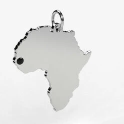 Pendentif Carte Afrique En Or 18k -Vivalatina Boutiqe pendentif carte afrique or blanc 2 Copy