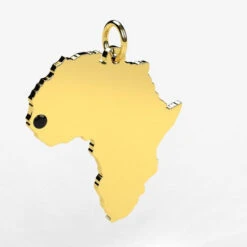 Pendentif Carte Afrique En Or 18k -Vivalatina Boutiqe pendentif carte afrique or jaune 2 Copy