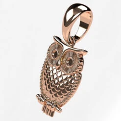 Collier Pendentif Chouette En Or -Vivalatina Boutiqe pendentif chouette hibou or rose 18 carats 2 Copy