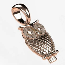 Collier Pendentif Chouette En Or -Vivalatina Boutiqe pendentif chouette hibou or rose 18 carats 3 Copy