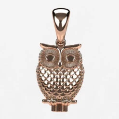 Collier Pendentif Chouette En Or -Vivalatina Boutiqe pendentif chouette hibou or rose 18 carats Copy