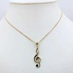 Pendentif Clé De Sol En Or 24 Pendentif Clé De Sol En Or -Vivalatina Boutiqe pendentif cle de sol or jaune 18 carats 7