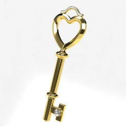 Pendentif Clef En Or -Vivalatina Boutiqe pendentif clef or jaune 18 carats 2 Copy