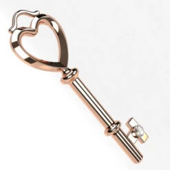 Pendentif Clef En Or -Vivalatina Boutiqe pendentif clef or rose 18 carats 3 Copy