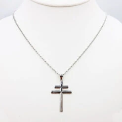 Pendentif Croix De Lorraine En Or 18 Pendentif Croix De Lorraine En Or -Vivalatina Boutiqe pendentif croix de lorraine or blanc 18 carats 3