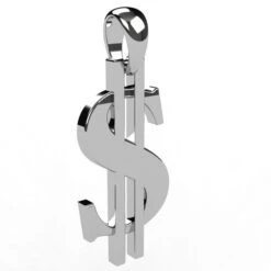 Pendentif Dollar En Or 16 Pendentif Dollar En Or -Vivalatina Boutiqe pendentif dollar en or blanc 18 carats 2