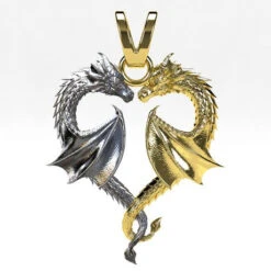 Pendentif Dragon En Or