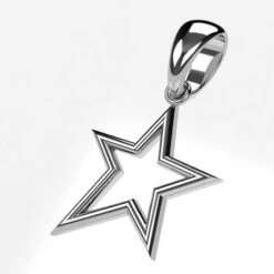 Pendentif Étoile En Or -Vivalatina Boutiqe pendentif etoile or blanc 18 carats 3 Copy