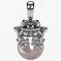 Pendentif Grenouille En Or -Vivalatina Boutiqe pendentif grenouille or blanc 18 carats 3 Copy