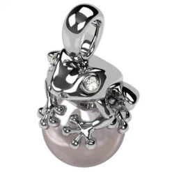 Pendentif Grenouille En Or -Vivalatina Boutiqe pendentif grenouille or blanc 18 carats 4 Copy